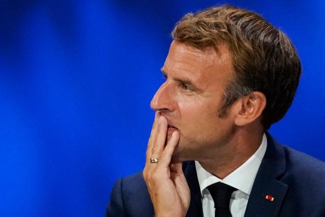 Le président Emmanuel Macron lors des Assises de l’économie de la mer à Nice, le 14 septembre 2021.