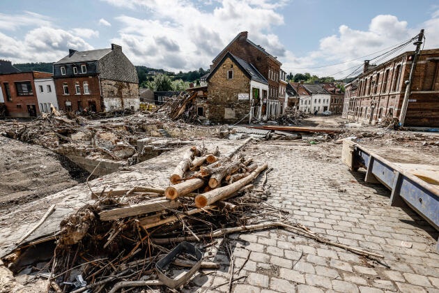 Après les fortes inondations, à Pepinster, en Belgique, le 28 juillet 2021.