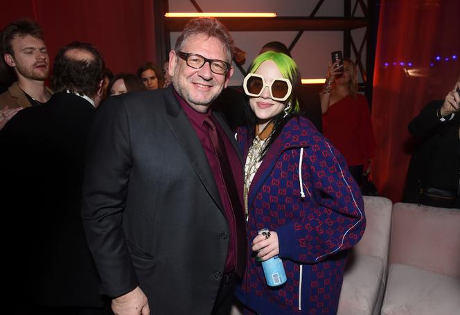 Lucian Grainge, PDG d’Universal Music Group et Billie Eilish, à l’After Party 2020 des Grammy, à Los Angeles (Etats-Unis), le 26 janvier 2020.