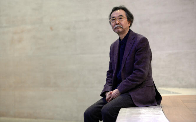Japanese designer Jiro Taniguchi at the Louvre Museum in Paris on January 26, 2015.