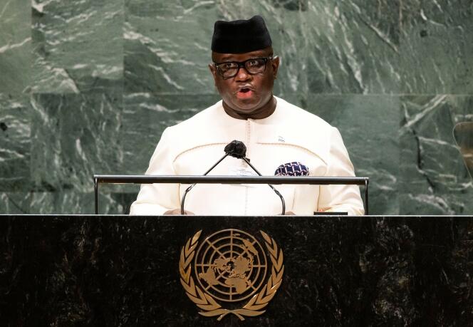 Le président de la Sierra Leone, Julius Maada Bio, aux Nations unies, à New York, en septembre 2021.