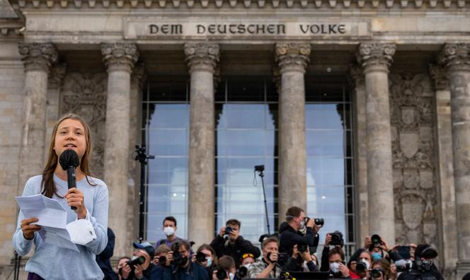 Die schwedische Aktivistin Greta Tunberg ist am 24. September in Berlin angekommen 