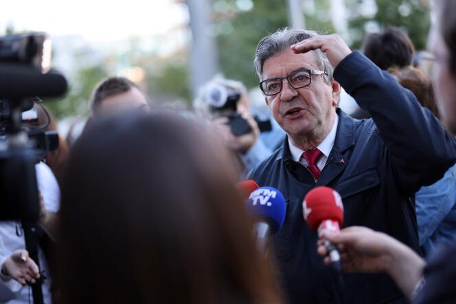 Jean-Luc Mélenchon, the leader of La France insoumise (LFI) and candidate for the presidential election, in Paris, September 24, 2021.