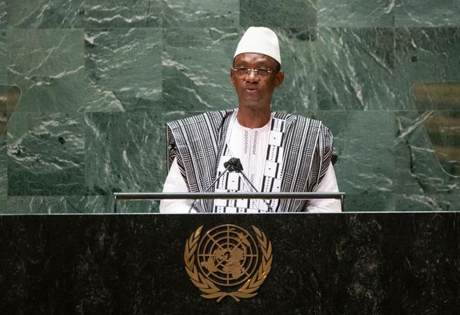 Malinese premier Chogoel Maiga bij de Verenigde Naties, 25 september 2021, in New York.