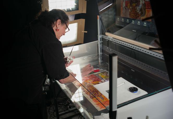 Florence Miailhe, artiste et réalisatrice française de films d’animation, sur la production de son long-métrage « La Traversée » avec l’équipe tchèque, à Prague, le 26 mars 2018.