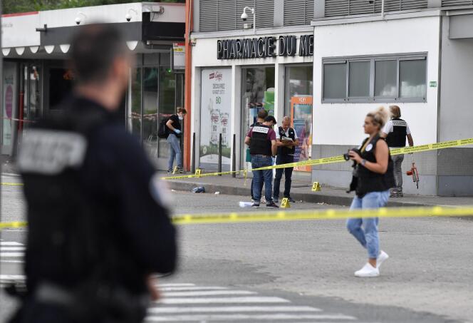 A  Villeurbanne (Rhône), le 31 août 2019, après une attaque au couteau qui a fait un mort et huit blessés.