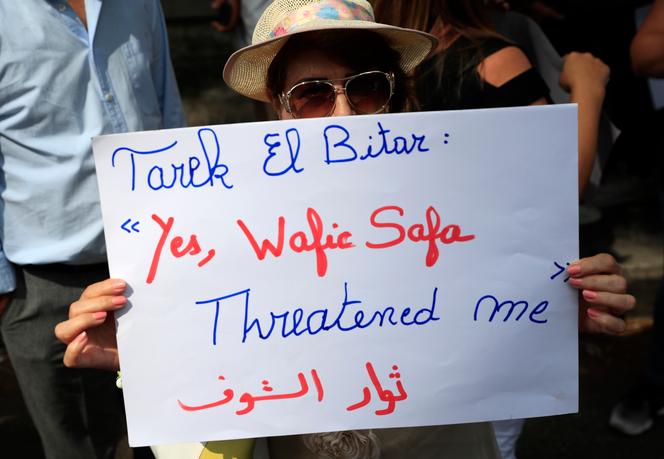During a demonstration in solidarity with judge Tarek Bitar, in Beirut, on September 29, 2021.