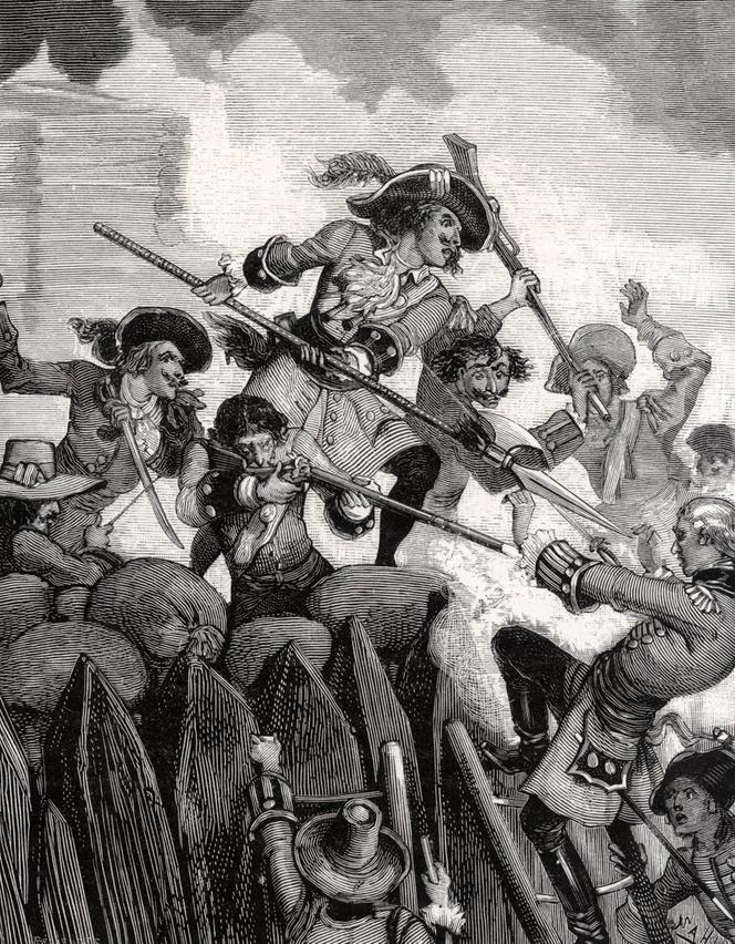 Un combat rapproché dans les Caraïbes, à la fin du XVIIe siècle. Illustration du XIXe siècle