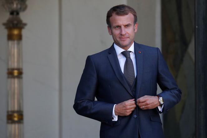 Emmanuel Macron au palais de l'Elysée, le 24 septembre 2021.