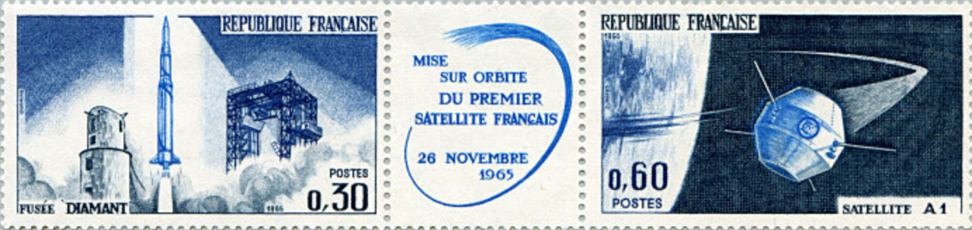 Stamps published in 1965, drawn and engraved by Claude Durrens.