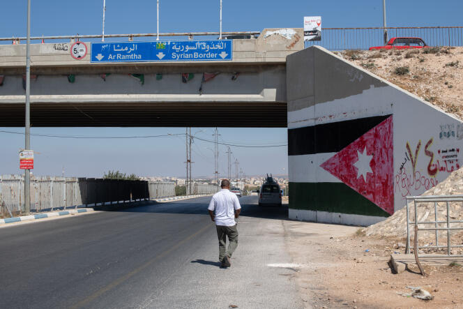 On the road leading to the Nassib-Jaber border post, located 80 km from Amman, on October 4, 2021.