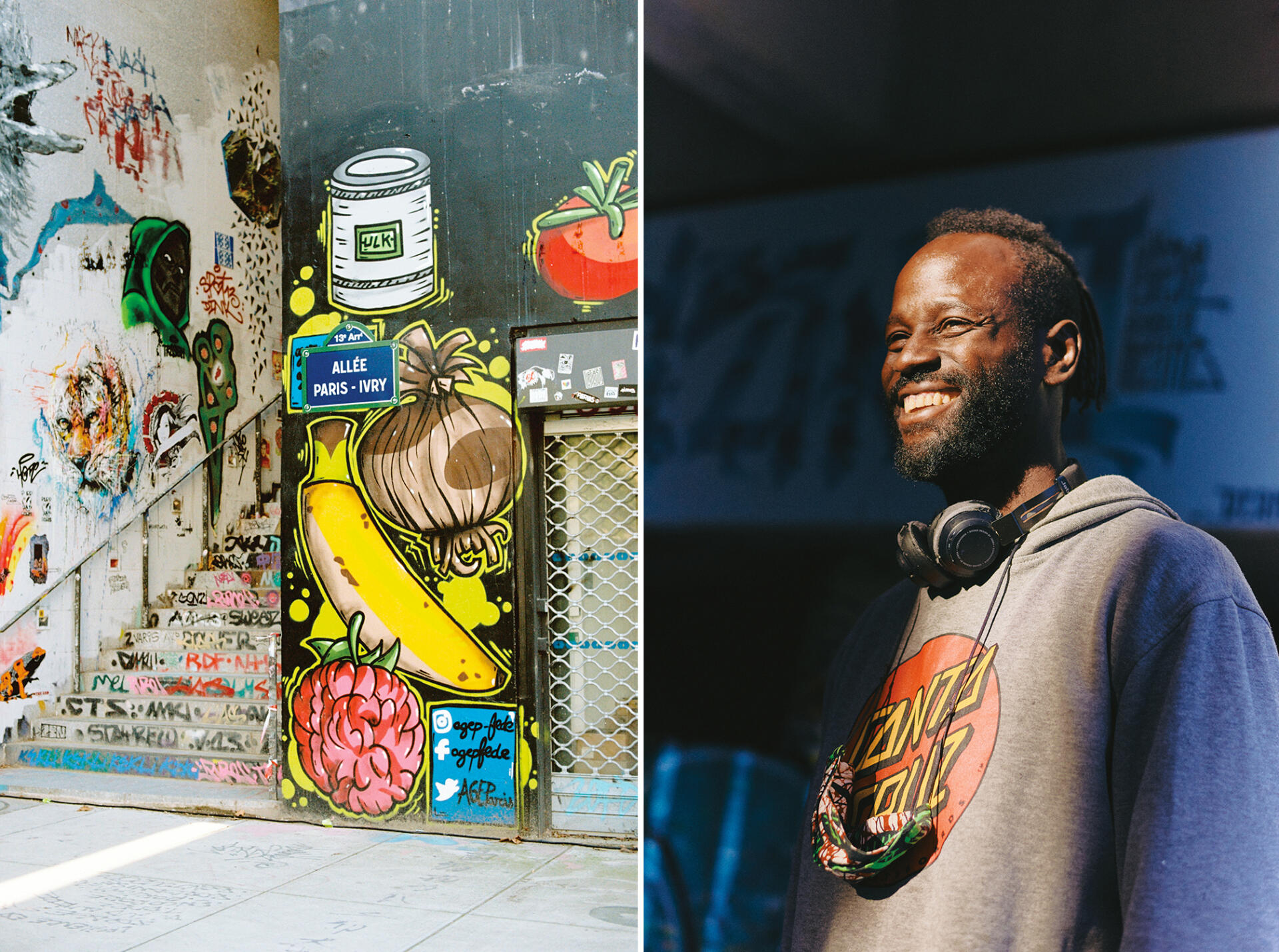 Le graffeur Joko, qui est à l’initiative du Spot 13, le 22 septembre 2021, dans le 13e arrondissement de Paris.