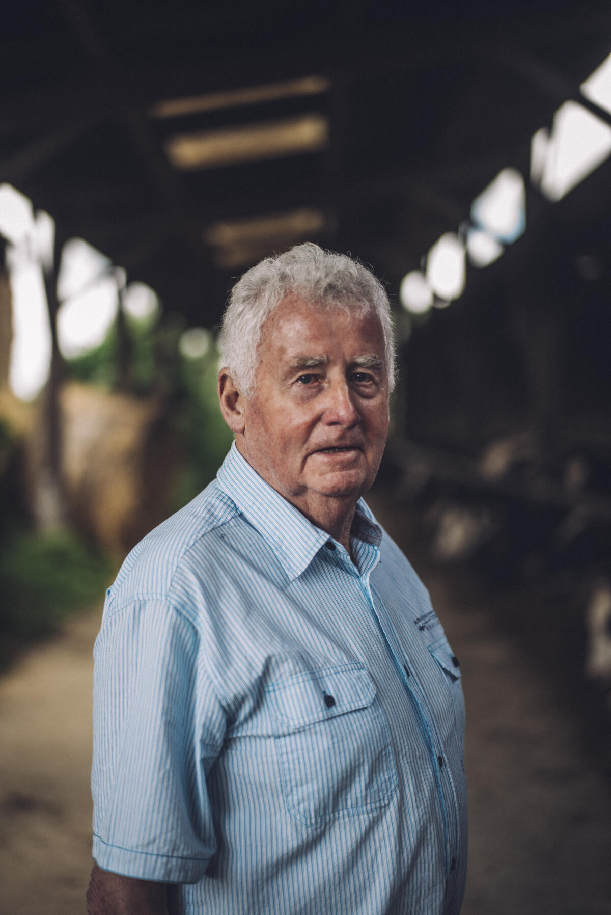 Robert Nogues, padre de Jean-Louis, en la granja familiar de Saint-André-des-Eaux, el 28 de agosto de 2021.