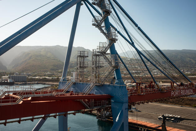 La passerelle de déchargement du grand port maritime de La Réunion, le 2 octobre 2021.