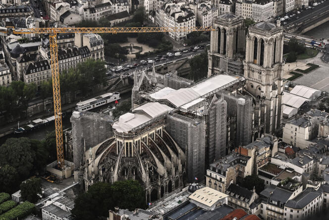 View of Notre-Dame de Paris cathedral, July 12, 2021.
