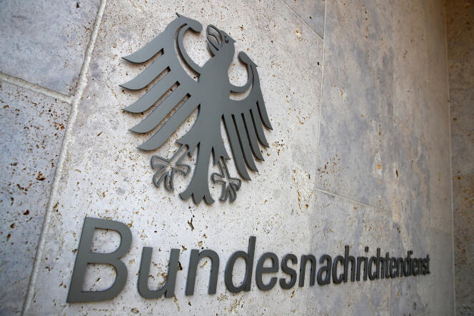 Devant le siège du Bundesnachrichtendienst (BND), le service de renseignement extérieur allemand, à Berlin, Le 8 février 2019.