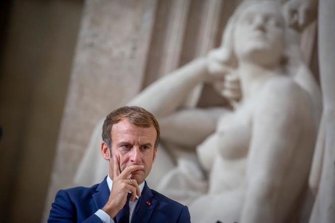 Emmanuel Macron, lors de la commémoration du 40e anniversaire de l’abolition de la peine de mort, au Panthéon, à Paris, le 9 octobre 2021.