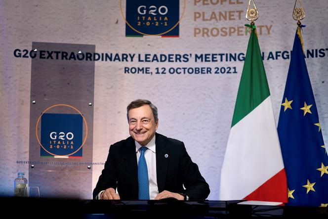 Le premier ministre italien Mario Draghi lors du G20, à Rome, le 12 octobre 2021.