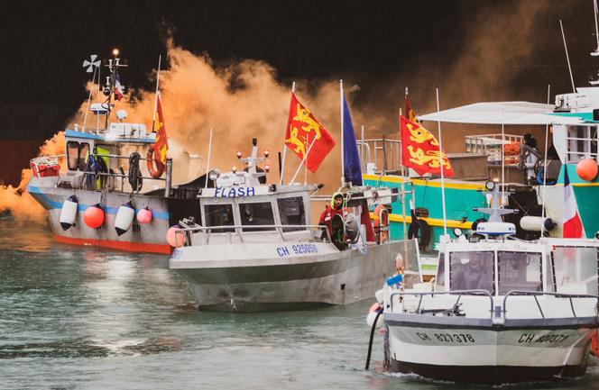 Fischerboote vor Jersey, 6. Mai 2021.