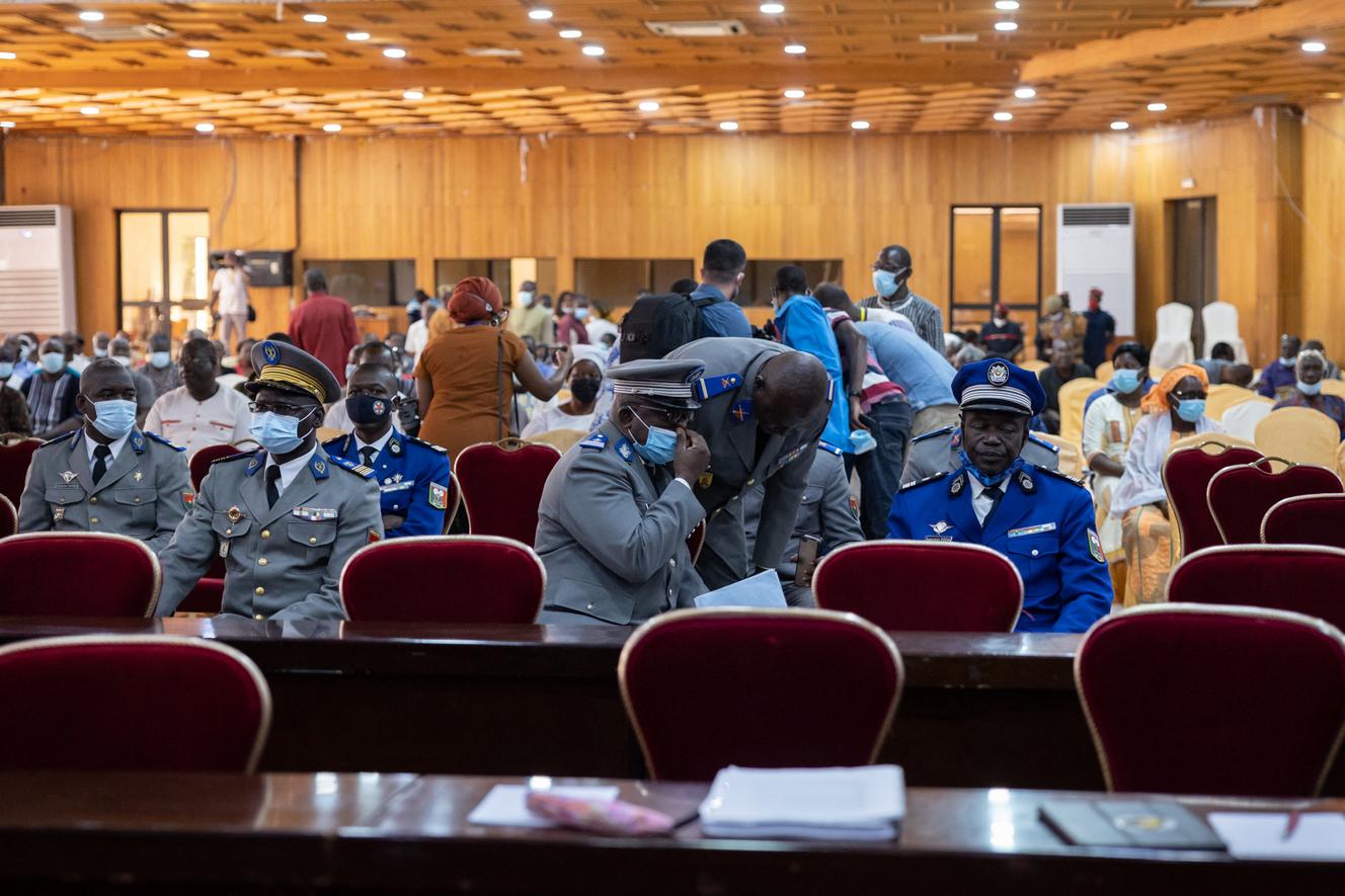 In Ouagadougou, October 11, 2021, during the first day of trial of the fourteen people prosecuted for the assassination of Thomas Sankara on October 15, 1987.