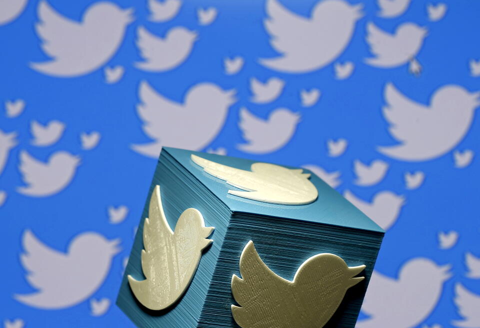FILE PHOTO: A 3D-printed logo for Twitter is seen in this picture illustration made in Zenica, Bosnia and Herzegovina on January 26, 2016. REUTERS/Dado Ruvic/Illustration/File Photo