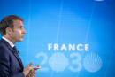 Emmanuel Macron, président de la république, présente le plan "France 2030" au Palais de l’Elysée, mardi 12 octobre 2021 - 2021©Jean-Claude Coutausse pour Le Monde