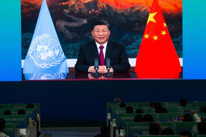Le président Xi Jinping, à Kunming, dans la province du Yunnan, dans le sud-ouest de la Chine, le 12 octobre 2021.