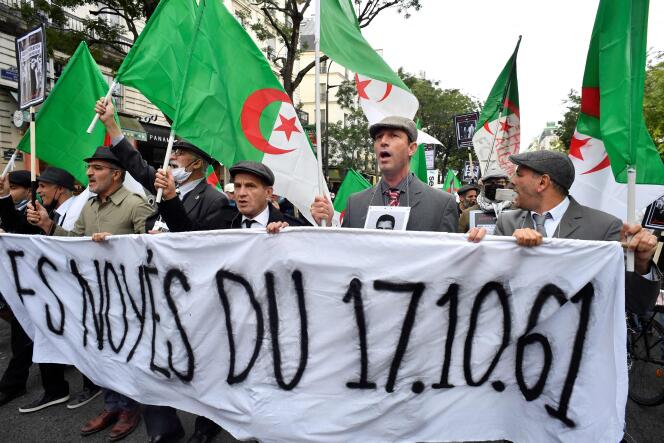 Manifestation à l’occasion des 60 ans du massacre du 17 octobre 1961, à Paris.