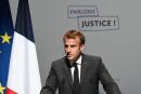 France's President Emmanuel Macron delivers a speech during the launch of the "Etats Generaux de la Justice" (General States of Justice), a consultation which should lead in February 2022 to proposals for a possible reform project of the judicial system, at the Palais des Congres in Poitiers, western France, on October 18, 2021. These States General will bring together for several months, in working groups, the entire ecosystem of justice : judges, prosecutors, clerks, auxiliaries, lawyers, bailiffs, prison guards, as well as volunteer citizens, via a digital platform. (Photo by GUILLAUME SOUVANT / AFP)