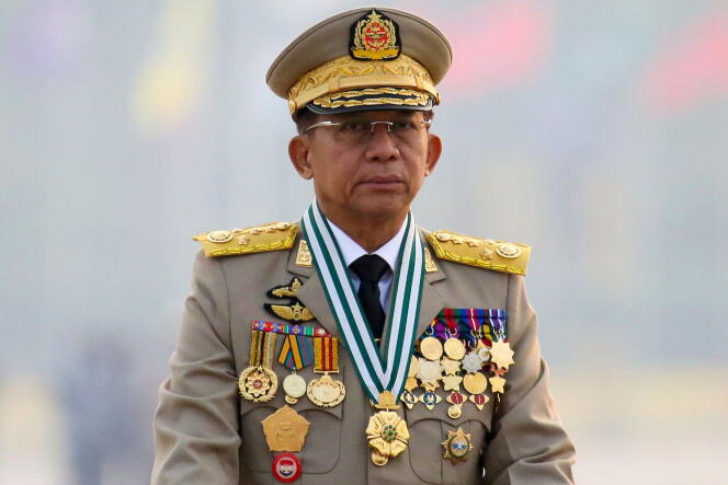 Il generale Min Aung Hlaing, capo del Consiglio militare birmano, a Naypyidaw, marzo 2021.