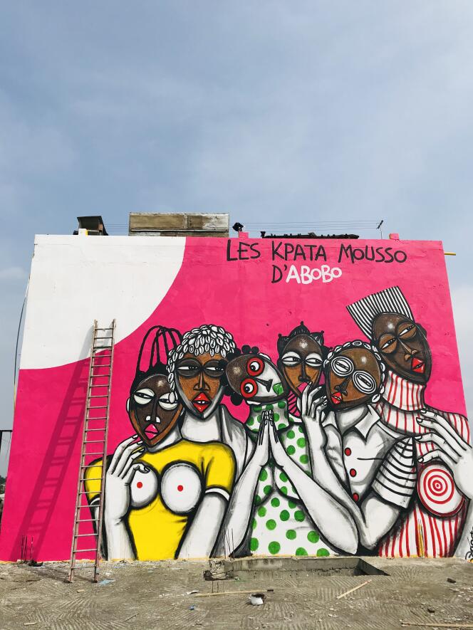 « Les Kpata mousso d’Abobo », de Peintre Obou, à Abidjan (Côte d’Ivoire).