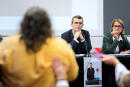 Edouard Durand et Nathalie Mathieu, Coprésidents de la Ciivise (Commission Indépendante sur l’Inceste et les Violences Sexuelles faites aux Enfants) lors de la première réunion publique organisée à Nantes le 20 octobre 2021.