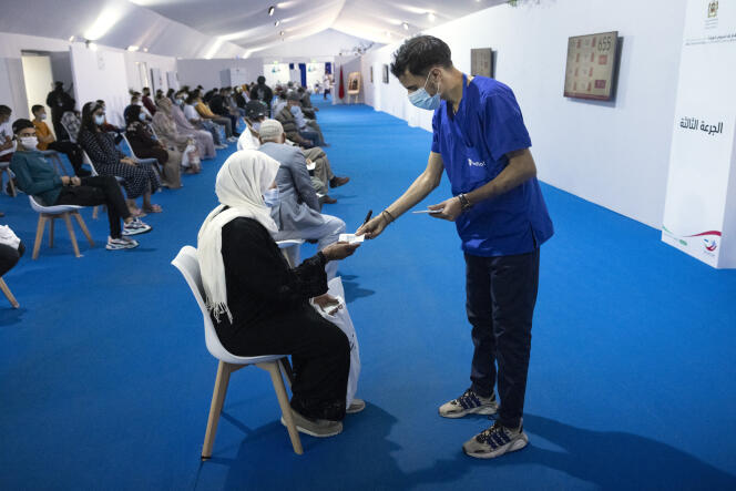 Un centre de vaccination contre le Covid-19 à Salé, au Maroc, le 5 octobre 2021.