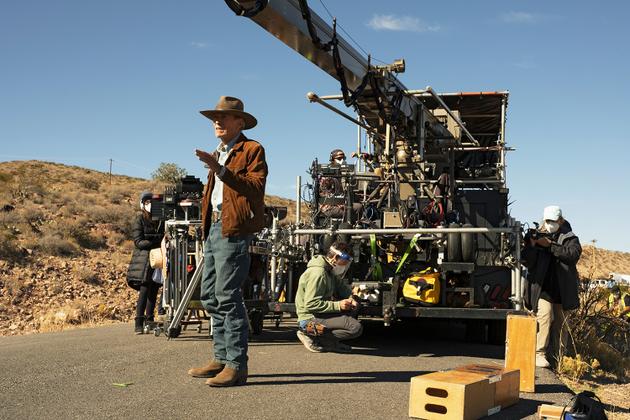 Clint Eastwood sur le tournage de son nouveau film, « Cry Macho ».
