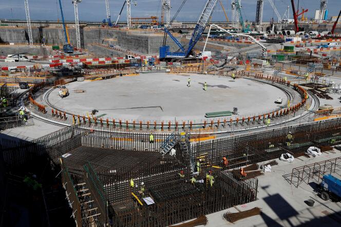 A nuclear reactor under construction at Hinkley Point C power station, near Bridgwater (southwest England), September 12, 2019.