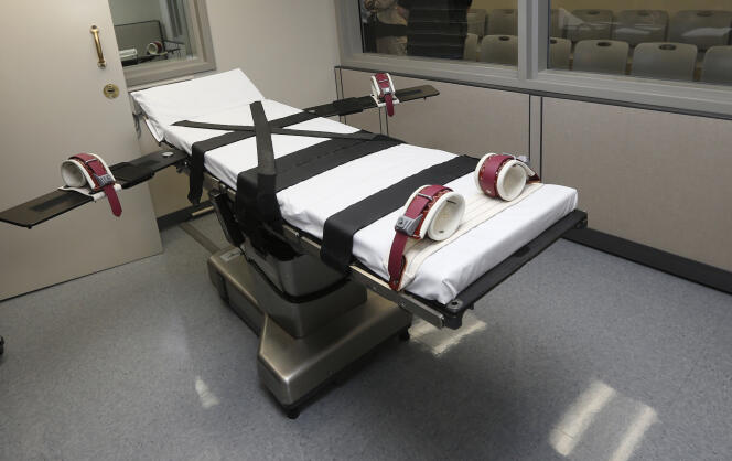 An execution chamber in the McAlester Correctional Center, Oklahoma, in October 2014.