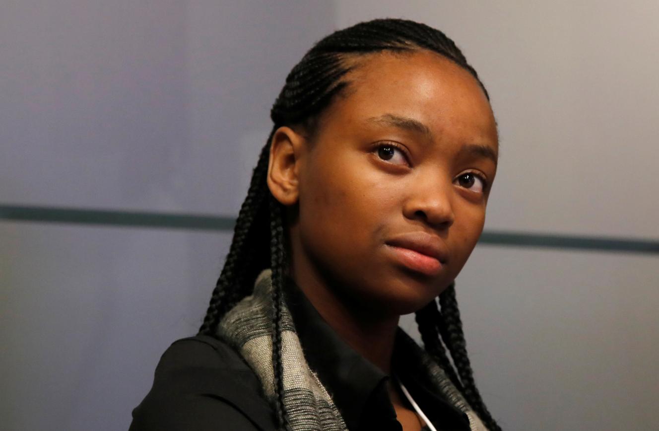 Ayakha Melithafa, à Davos (Suisse), le 20 janvier 2020.