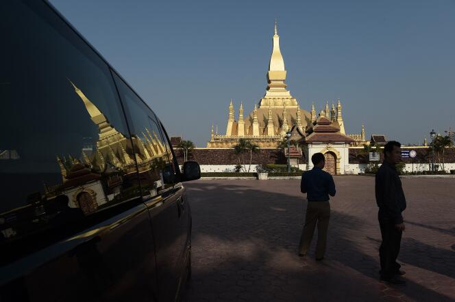 Pha That Luang Stupa, das wichtigste religiöse Gebäude in Laos, in Vientiane, im Jahr 2015.
