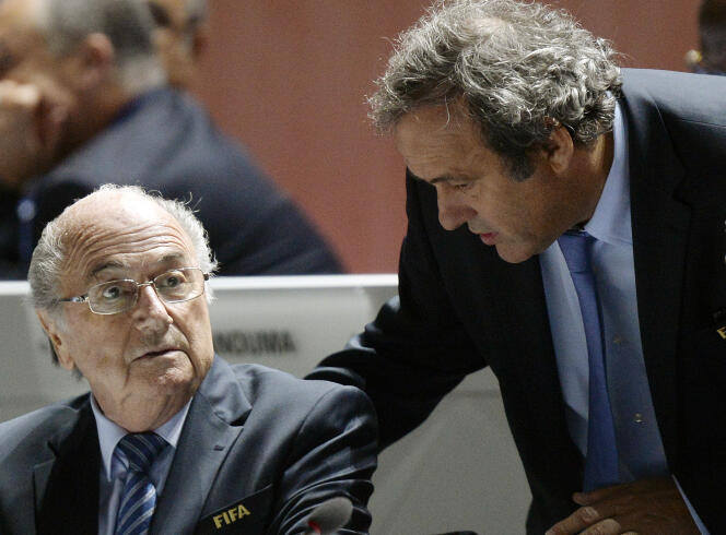 Sepp Blatter et Michel Platini, à Zurich (Suisse), en mai 2015.