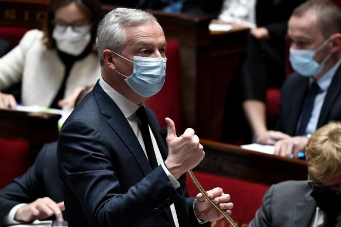 Le ministre de l’économie et des finances, Bruno Le Maire, a défendu le plan de relance à l’Assemblée nationale, à Paris, le 2 novembre 2021.