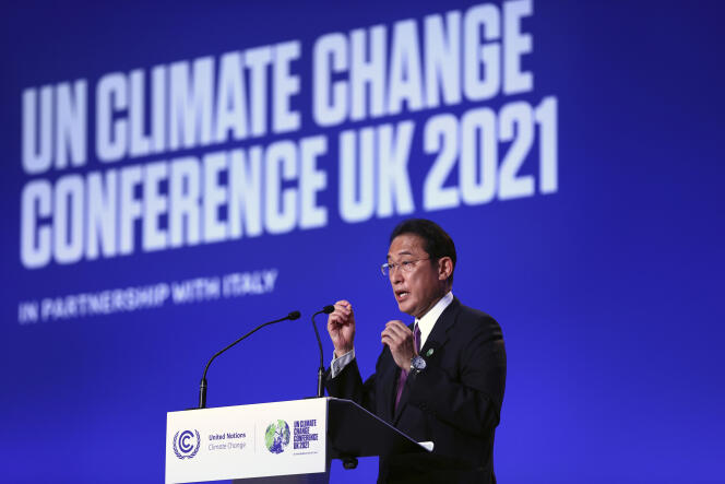 Japanese Prime Minister Fumio Kishida at the 26th World Climate Conference (COP26) in Glasgow, November 2, 2021.