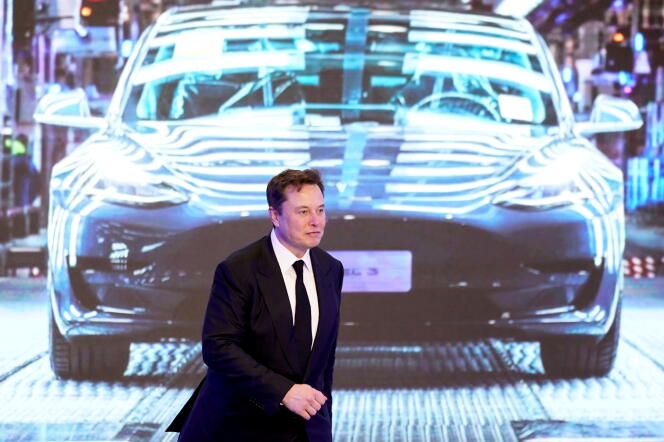 Tesla CEO Elon Musk at the Tesla China-made Model Y program opening ceremony in Shanghai, China, January 7, 2020.