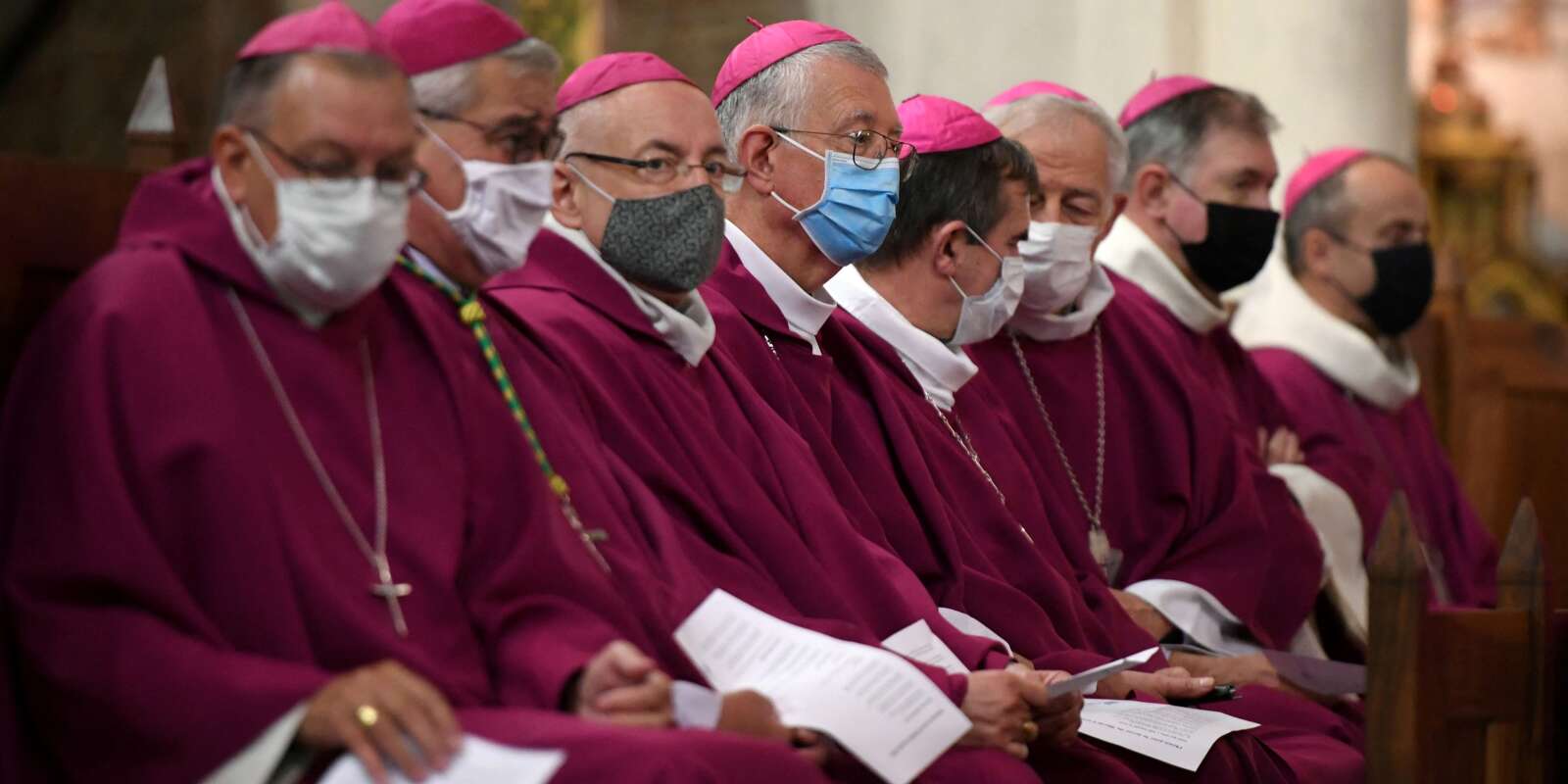 Les évêques de France à Lourdes, le 2 novembre 2021.