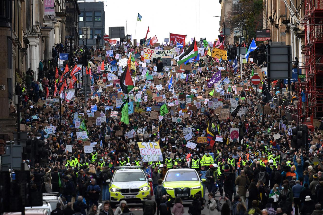Lors du rassemblement Fridays for Future, à Glasgow, en Ecosse, le 5 novembre 2021.