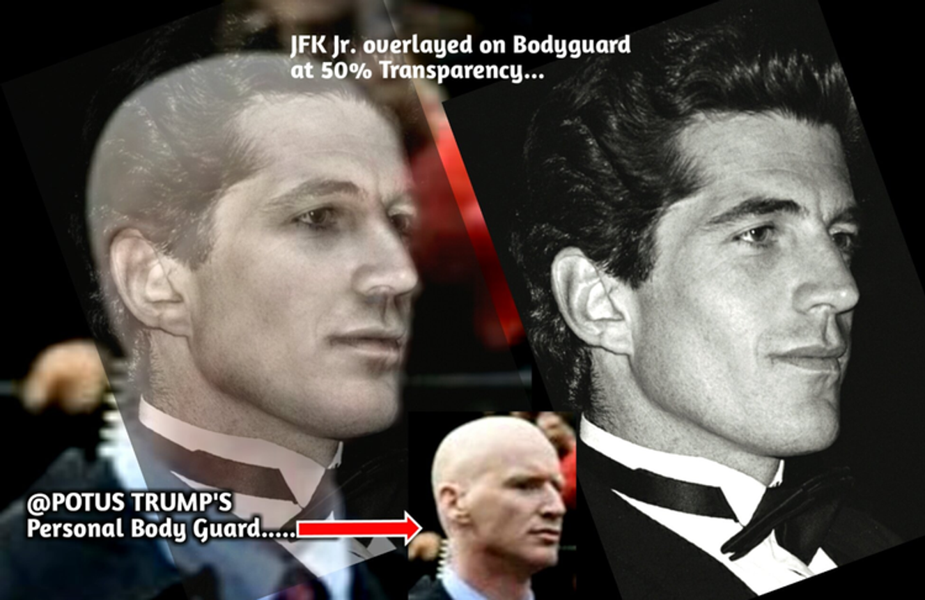 Według jednej z wielu plotek dotyczących powrotu JFK, jest on, pod przykrywką, jednym z ochroniarzy Trumpa.