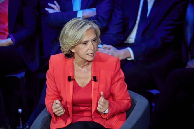 Valérie Pécresse, au cours du débat entre les candidats à l’investiture LR, le 8 novembre 2021.