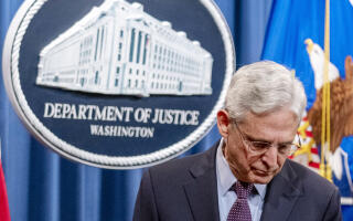 Attorney General Merrick Garland steps away from the podium after speaking at a news conference at the Justice Department in Washington, Monday, Nov. 8, 2021. Two suspected criminal hackers have been charged in the United States in connection with a wave of ransomware attacks. That includes one that led to the temporary shutdown of the world’s largest meat processor and another that snarled businesses around the globe on the Fourth of July weekend. Garland and other top officials announced charges Monday against Ukrainian Yaroslav Vasinskyi and Russian Yevgeniy Polyanin, alleging them to be part of the REvil ransomware gang.(AP Photo/Andrew Harnik)