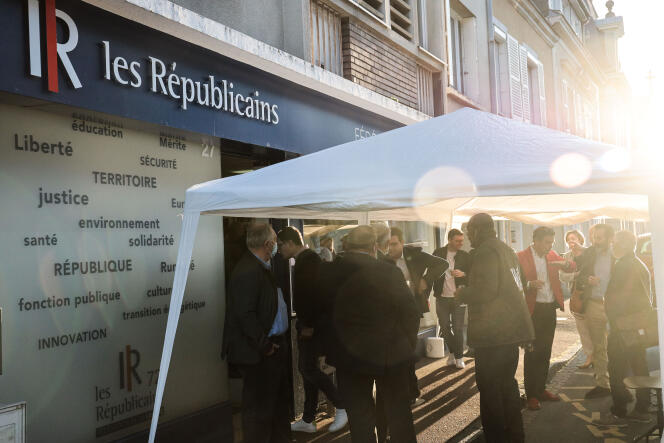 L’inauguration du nouveau local de la fédération Les Républicains de la Sarthe, au Mans, le 8 octobre 2021.
