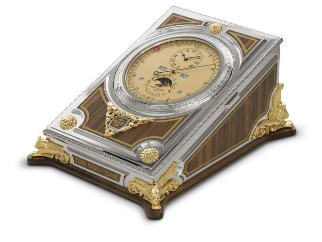 Desk clock Ref. 27001M-001, Patek Philippe, auctioned on November 6, 2021 for 8.5 million euros.