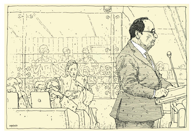 François Hollande à la barre de la cour d’assises spéciale de Paris, le 10 novembre 2021.